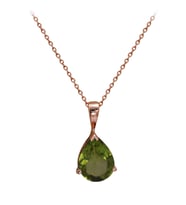 Damla Peridot Taşlı Altın Kolye