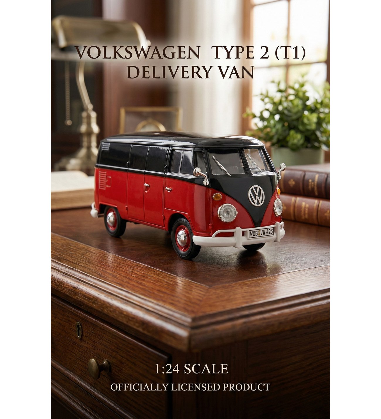 Motormax 1:24 Volkswagen Type 2 T1 Minibüs Model Araba - Kırmızı