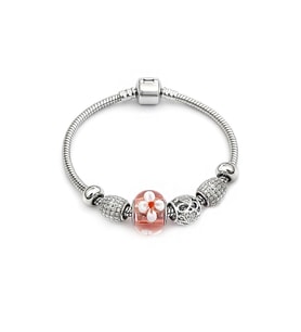 Kübik Zirkon Premium Charm Kadın Bileklik (Gümüş)