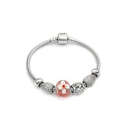 Kübik Zirkon Premium Charm Kadın Bileklik (Gümüş)