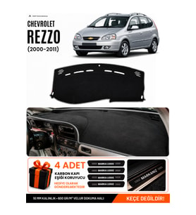 e-biz CHEVROLET REZZO (2000-2011) Uyumlu Torpido Örtüsü, Torpido Kılıfı - Siyah-Gri - CH003