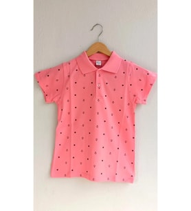 Bilge Trend Erkek Kız Çocuk Polo Yaka Kısa Kollu Çapa Gemici Baskılı T-Shirt