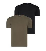 İKİLİ SET T8569 DEWBERRY BİSİKLET YAKA ERKEK T-SHIRT-SİYAH-HAKİ (Karışık)
