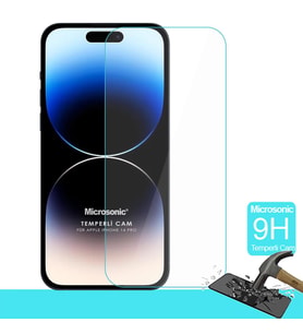 Microsonic Apple iPhone 14 Pro Tempered Glass Cam Ekran Koruyucu (Renksiz)