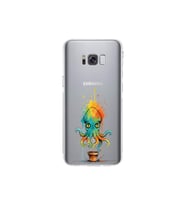 Samsung Galaxy S8 Plus ile uyumlu Splash ahtapot tasarımlı şeffaf silikon kılıf
