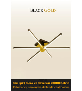 Nova 6 Gold LED Tavan Avize – Kumandalı Dim Edilebilir – Aşağı Işık
