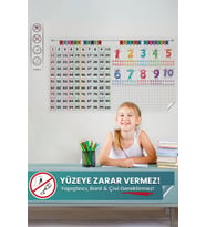 Yüzlük Tablo ve Ritmik Sayılar Seti, İz Bırakmayan Sihirli Pratik Akıllı Kağıt Tahta, Kırtasiye Seti