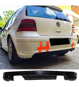 Vw Golf 4 Arka Ek Plastik Siyah Difüzör 1997-2003 Arka-bodykit-ek-karlık
