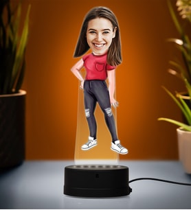 Doğum Günü Hediyesi,Sevgiliye Hediye, Kişiye Özel Fotoğraflı En Şirin Abla Karikatür 3D Led Lamba (Beyaz)