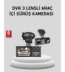 Full HD Üç Kameralı Araç Kamerası 170° Geniş Açılı ve Park Destekli