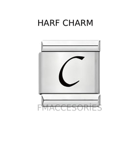 İtalyan Bileklik Charmı C harfli Figürlü 1 CM 9 MM Fmaccesories