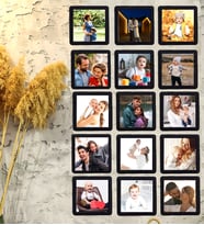 Kişiye Özel 15 Adet 8,5x8.5 Sök Tak Fotoğraflı Siyah Çerçeve