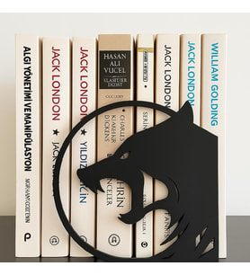 TODEKORA Kurt Figürlü Kitap Tutucu Dekoratif Kitaplık Düzenleyici Modern Kitap Desteği