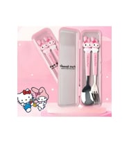 My Melody Melodi Köstebek Sanrio Kore Kawai Kutulu Çatal Kaşık Set Beslenme