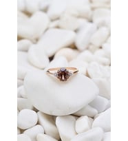 SMOKY QUARTS TAŞLİ YAN TASLARİ SWAROVSKİ YÜZÜK - AK535