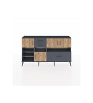Arges Konsol 7 Raflı 3 Çekmeceli 4 Kapaklı 176x30x99 Antrasit-Çam/Antrasit