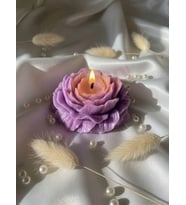 Mumelia Candles Şakayık Figürlü - Doğal Soya Blok Dekoratif Mum - Mor