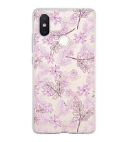 Xiaomi Mi 8 Se Uyumlu Kapak Floral Pudra Tasarımlı Şeffaf Silikon Kılıf