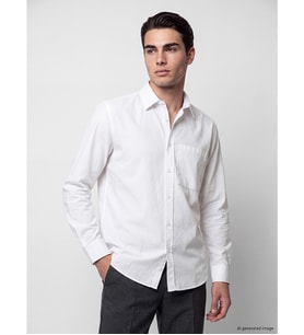 LC WAIKIKI Beyaz Regular Fit Gabardin Erkek Gömlek