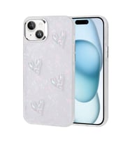 iPhone 15 Kılıf Kabartma Figürlü Parlak Eralli Silikon Kılıf Kalp