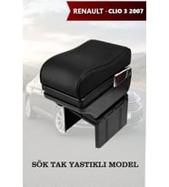 renault clio 3 2007 kol dayama geniş model Yastıklı Siyah Lüks Deri