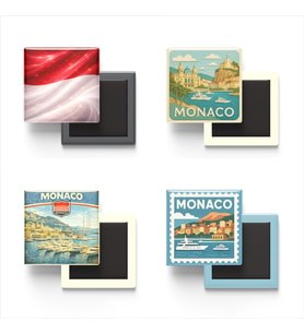 Buzdolap Magnetleri - Monako Monako - Monaco - 4'lü Set Magneti