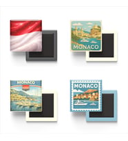 Buzdolap Magnetleri - Monako Monako - Monaco - 4'lü Set Magneti