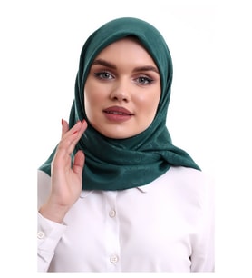 Kofra Desenli Baş Örtü - Yeşil (Karışık)