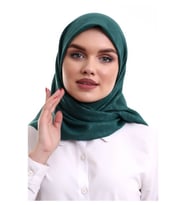 Kofra Desenli Baş Örtü - Yeşil (Karışık)
