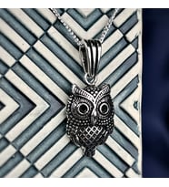 Gümüş Baykuş Kolye 925 Ayar Gümüş Baykuş Figürlü Unisex Kolye