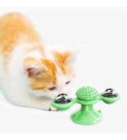 Mcg® Pet Malzemeleri Vantuzlu Fırıldak Toplu Dönen Şeffaf Depo Tasarım İnteraktif Kedi Oyuncağı