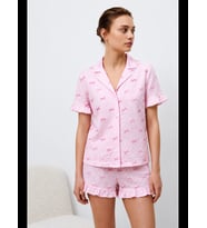 Night Kadın Premium Fırfırlı Pijama Takımı