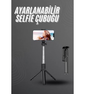 Selfie Çubuğu Tripod Bluetooth Kumandalı Selfie Çubuğu Telefon Tutucu