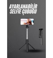 Selfie Çubuğu Tripod Bluetooth Kumandalı Selfie Çubuğu Telefon Tutucu