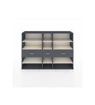 Hyperion Dolap 9 Raflı 3 Çekmeceli  220x44x163 Antrasit-Aytaşı/Antrasit