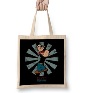 Popeye Retro Japanese Bez Çanta Uzun Saplı