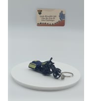 Bagger Motosiklet Metal Anahtarlık Lacivert - Diecast Cruiser Motor Figürü