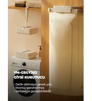 Lydsto Portatif Katlanabilir Çift Sterilizasyonlu Çamaşır Kurutma Makinesi (Bej)