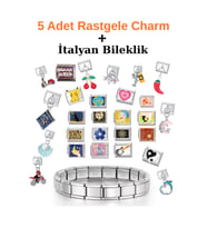 5 Adet Rastgele Charm + 1 İtalyan Bileklik + Sürpriz Hediye İle Birlikte (Gümüş)
