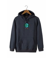 Erkek Antrasit Önü Dünya Baskılı Kapüşonlu Sweatshirt 22K-5200322-1