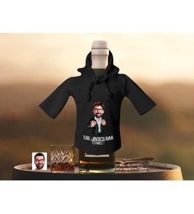 BK Gift Kişiye Özel Karikatürlü Mini Siyah İçki Şişesi Tişörtü , Ev Bar Dekoru, Viski, Şarap, Votka, Rakı Şişesi Tişörtü, Ev Barı-8