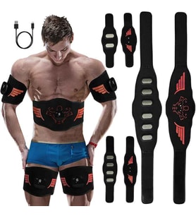 5’li EMS Fitness Cihazı – Karın Kol Bacak Kas Geliştirici, Yağ ve Kalori Yakmaya Yardımcı, Titreşimli Spor ve Masaj Aleti, Evde Kas Çalıştırma ve Sıkılaştırma Cihazı (Ekru-Siyah)