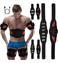 5’li EMS Fitness Cihazı – Karın Kol Bacak Kas Geliştirici, Yağ ve Kalori Yakmaya Yardımcı, Titreşimli Spor ve Masaj Aleti, Evde Kas Çalıştırma ve Sıkılaştırma Cihazı (Ekru-Siyah)