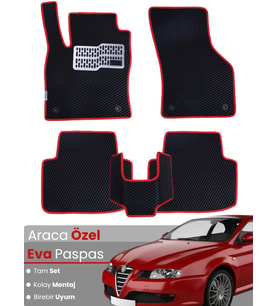 ALFA ROMEO GT COUPE (2003-2010) Uyumlu EVA Paspas Tam Set–Araca Özel,Kolay Montaj,Su Geçirmez