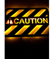 Caution Led Işıklı Tablo
