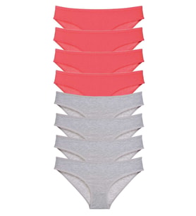 Mulvxbrf Brf02 8 Adet Süper Eko Set Likralı Kadın Slip Külot Fuşya Gri (Mulvix)