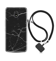 Xiaomi Redmi 8A 8 Pro 9C 9T 10C 11T Pro Kılıf Boyun Askılı Silikon Siyah Mermer 1299