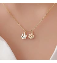Kişiye Özel Minimalist Pati Çift İsim Kolye 925K Gümüş (Gold)
