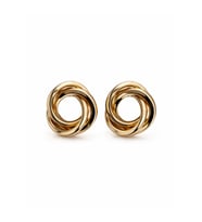 Gold Düğüm Tasarım Küpe – Parlak Modern Şık Kadın Küpe