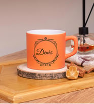 Kişiye Özel Tasarımlı Renkli Nescafe Fincanları & Model No CS-962 (Turuncu)